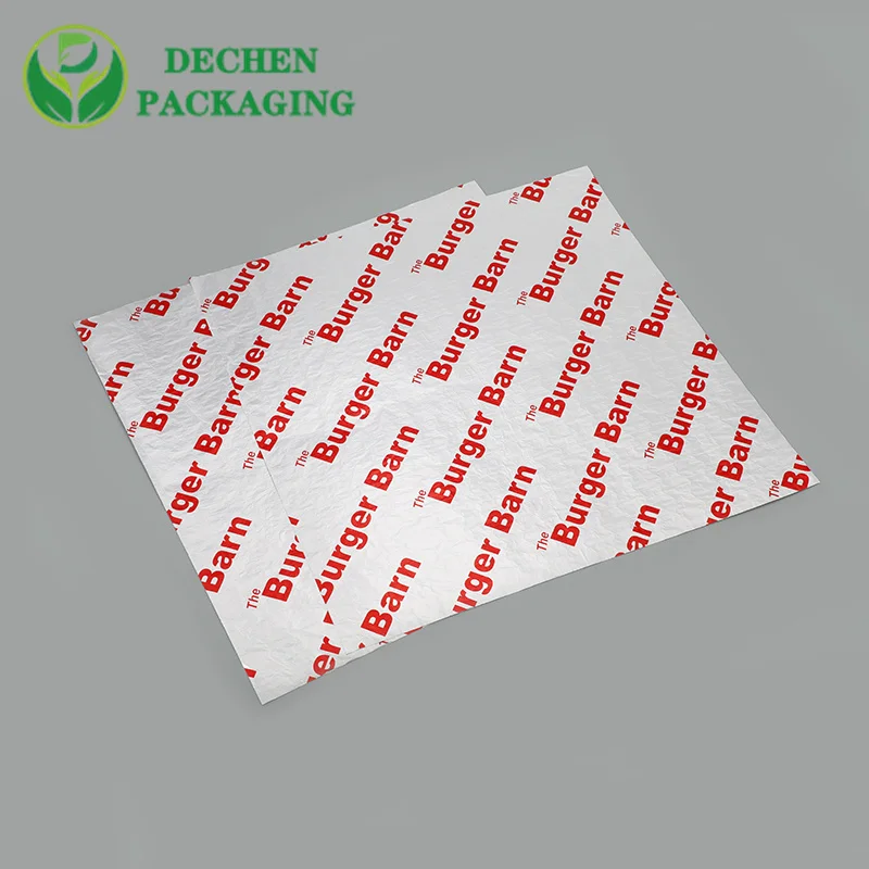 Hamburguesa de papel de aluminio empaquetada con papel de aluminio aislado de panal